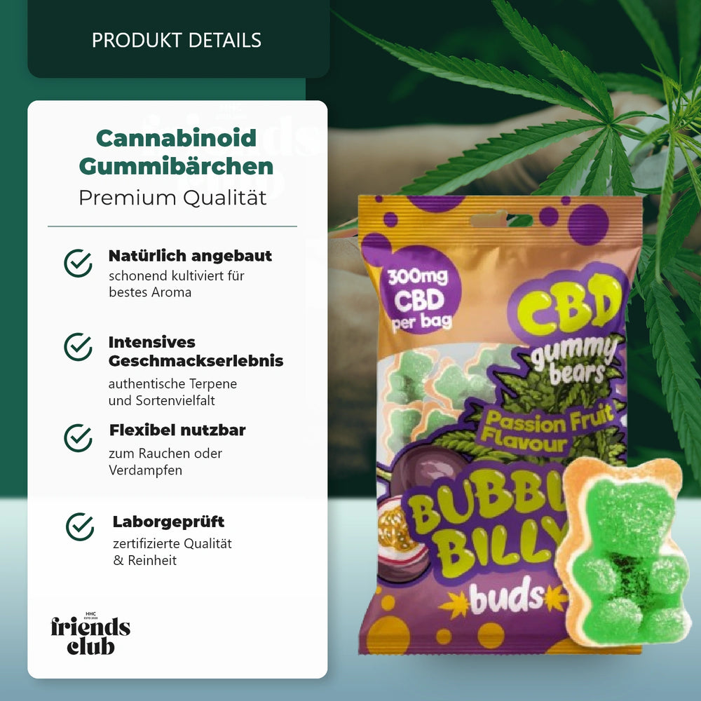 CBD Gummibärchen - Passionsfrucht 10 Stück 300mg