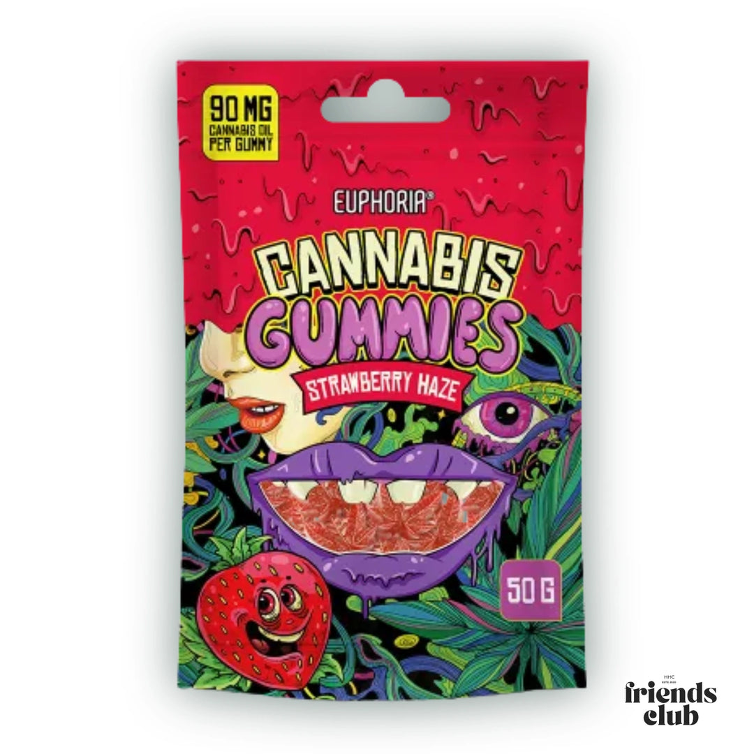 Euphoria Cannabis Gummies Strawberry Haze (50g)-HHCFriends