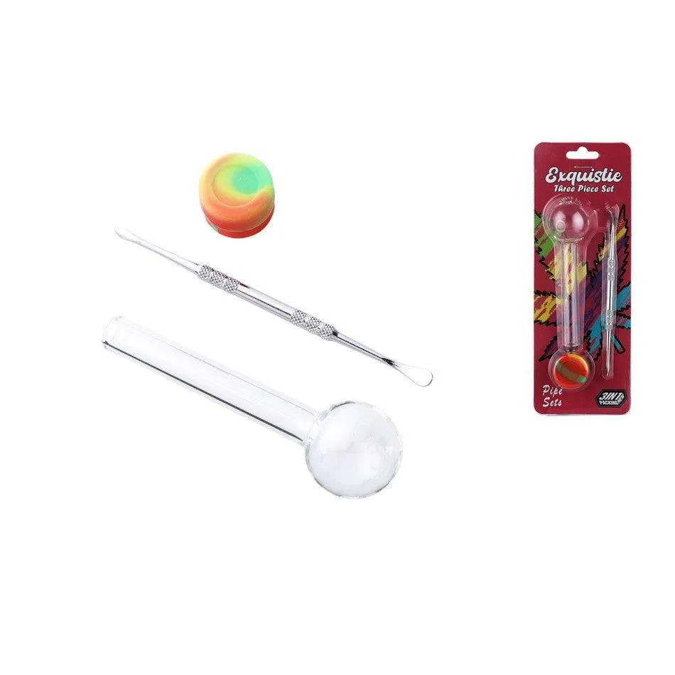 Set – Glass Oil Pfeife + Dabber + Silikon-Dose