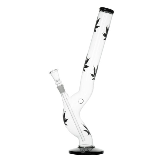 Bong aus grünem Glas mit konischem Rohr.
