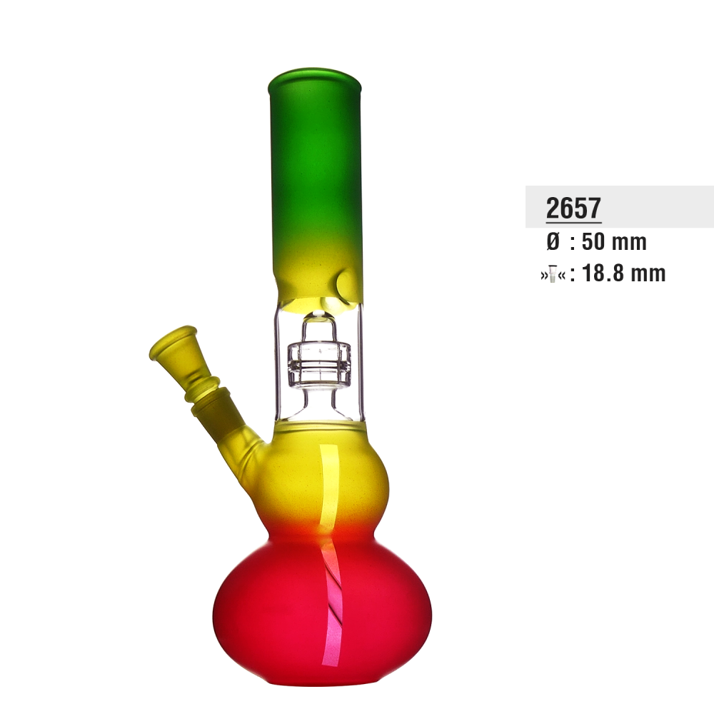 Abstrakte Kunst mit Cannabisblättern und psychedelischen Mustern