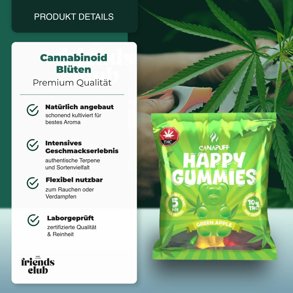 THC Gummies - Grüner Apfel (5 Stück) - hhcfriends