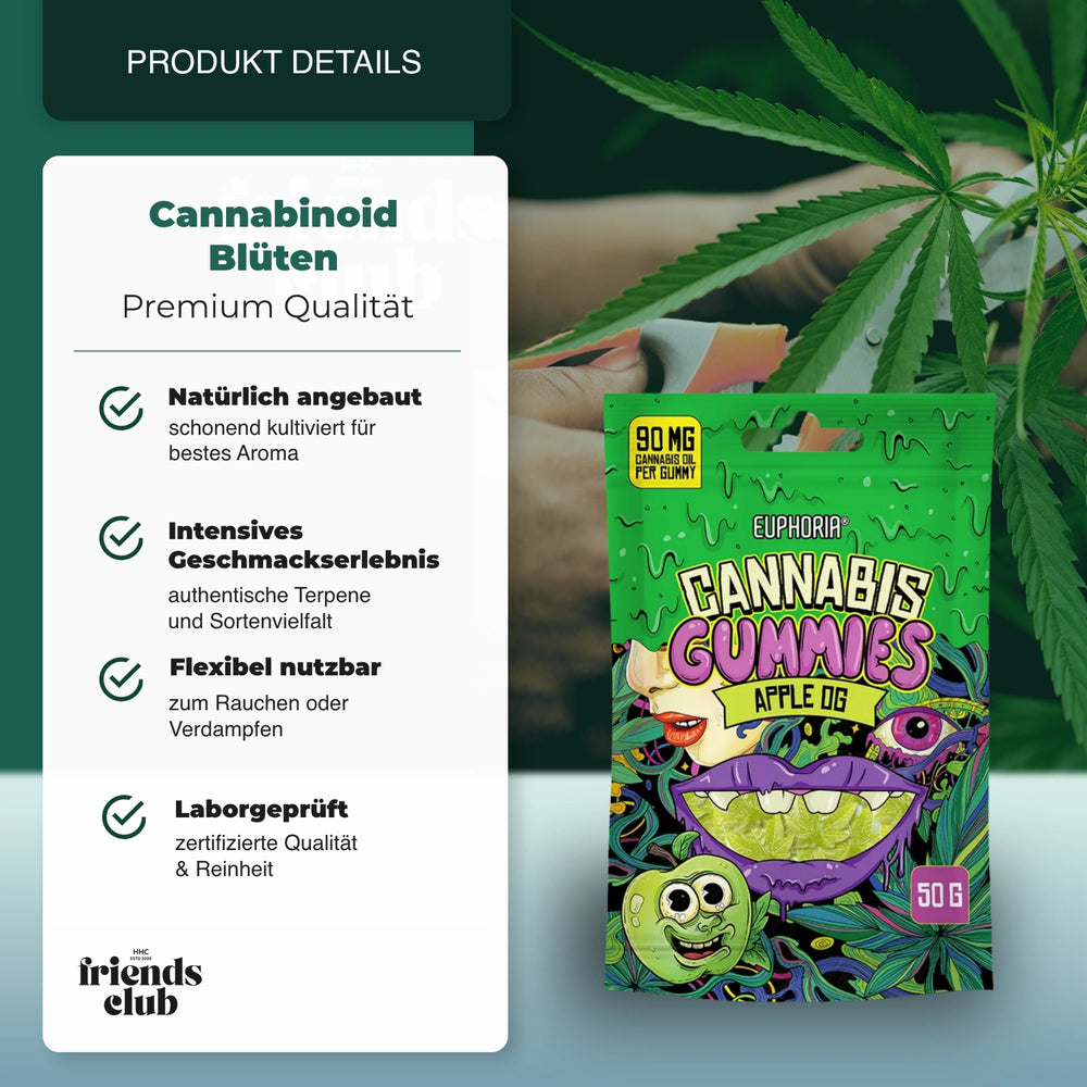 Euphoria Cannabis Gummies Apfel OG (50g) - hhcfriends
