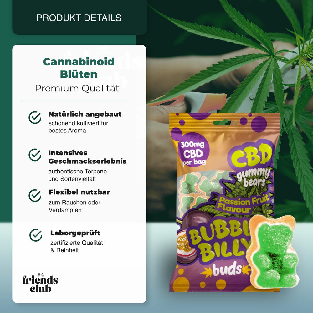 CBD Gummibärchen - Passionsfrucht 10 Stück 300mg - hhcfriends