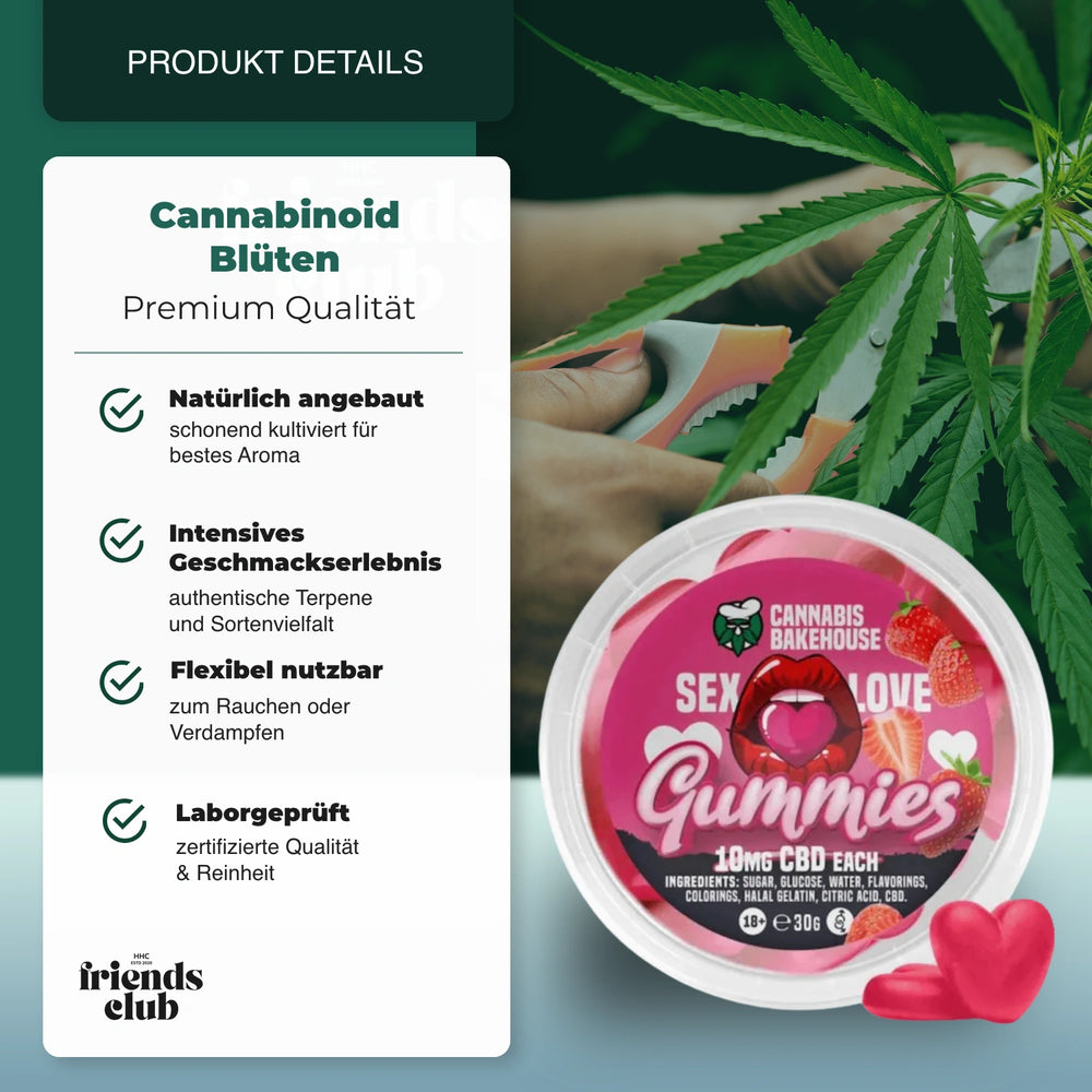 CBD SEX/LOVE GUMMIES - STRAWBERRY (30G) - hhcfriends