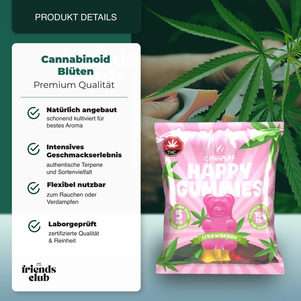 THC Gummies - Strawberry (5 Stück) - hhcfriends