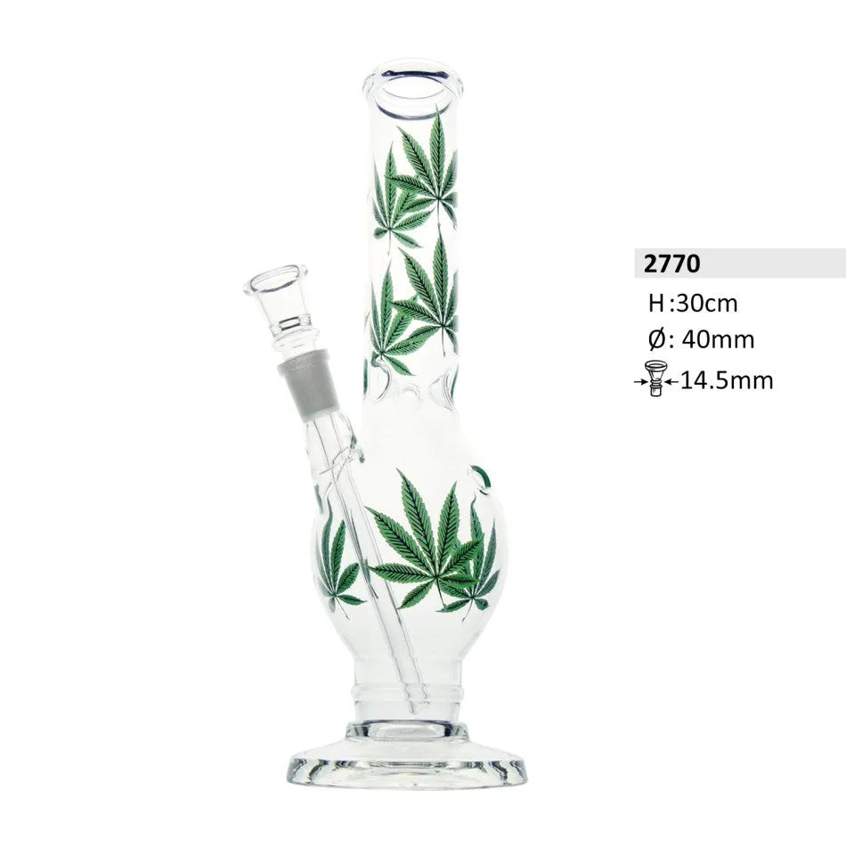 Glasbong mit Leaf-Design – 30 cm-Smagro GmbH