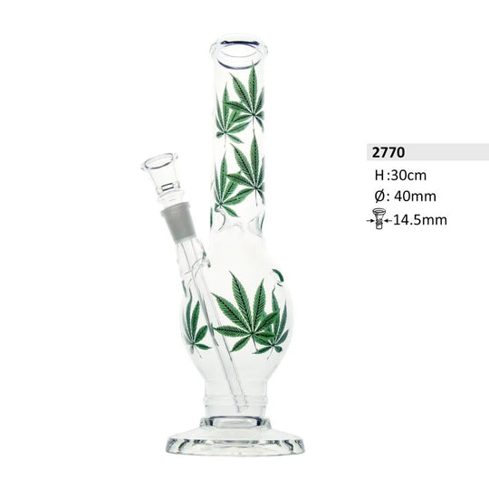Glasbong mit Leaf-Design – 30 cm-Smagro GmbH