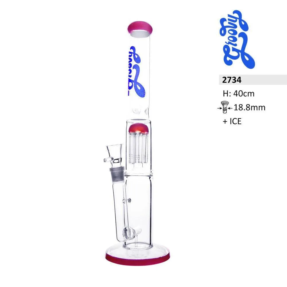 Glasbong mit 8-Arm-Perkolator – Pink Edition 40cm