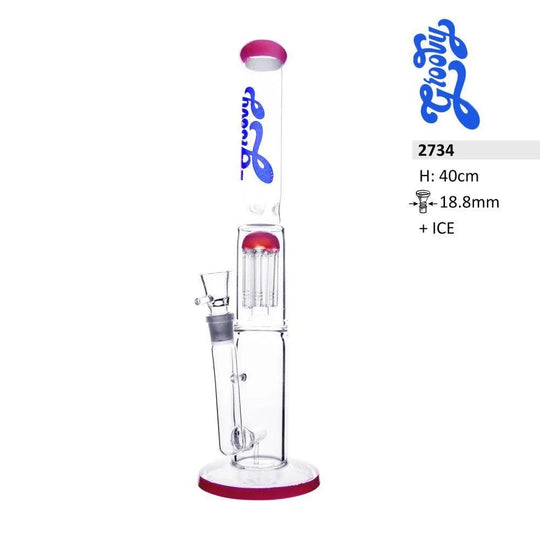 Glasbong mit 8-Arm-Perkolator – Pink Edition 40cm