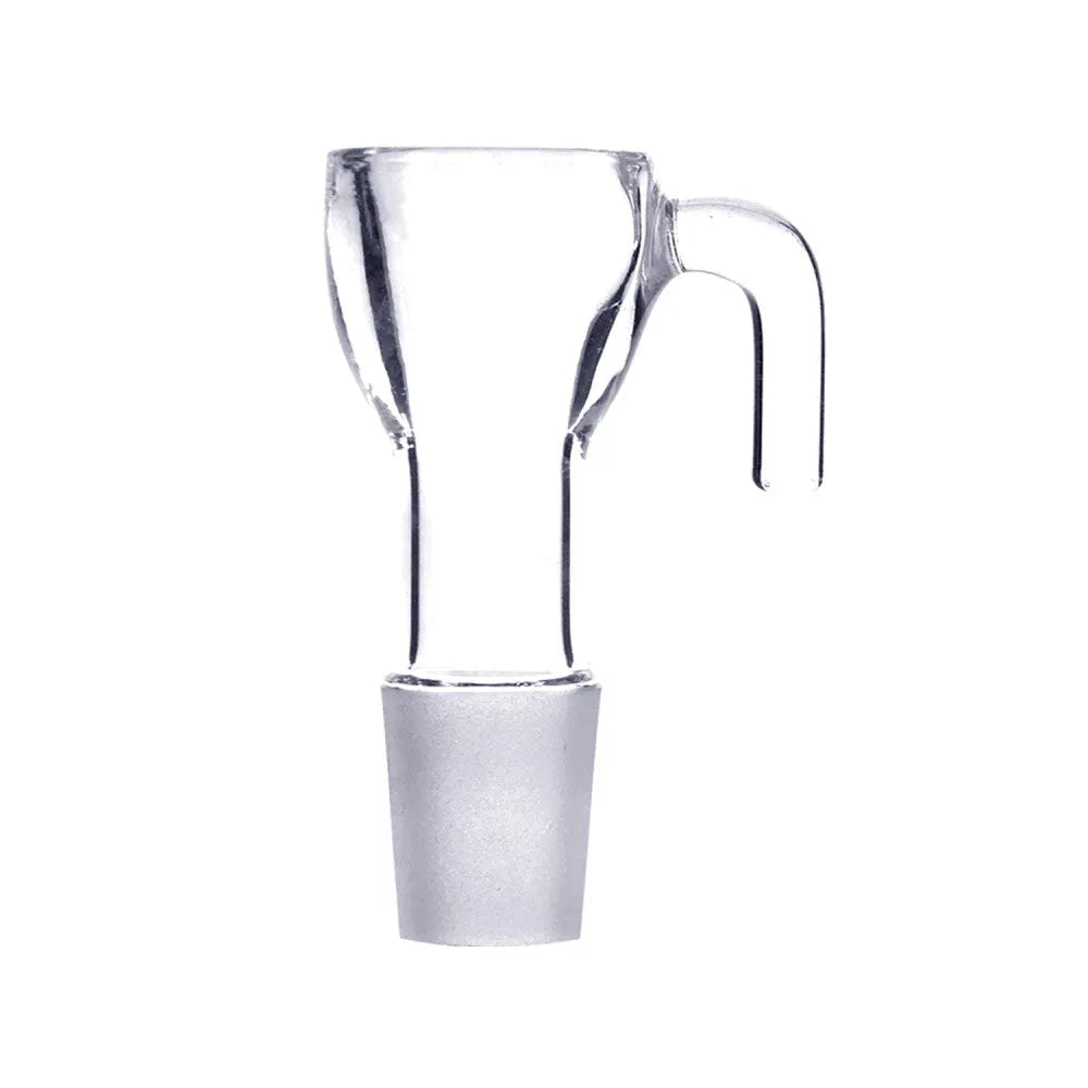 Glaskopf mit gebogenem Griff