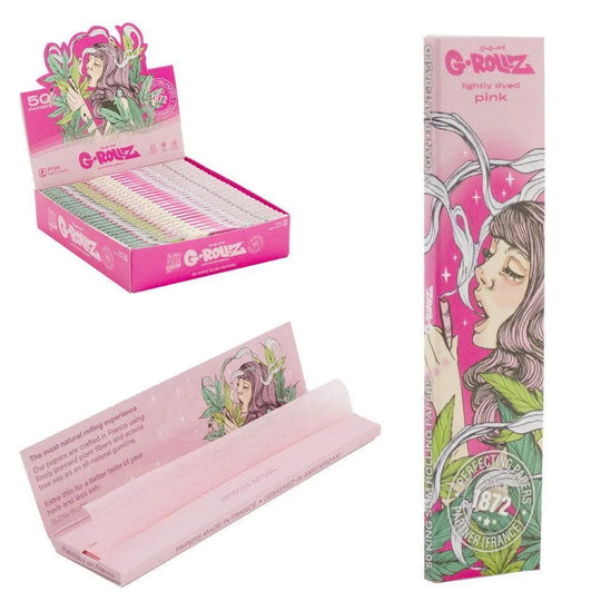 G-Rollz 'Colossal Dream' - Lightly Dyed Pink - 50 King Size Slim Papers