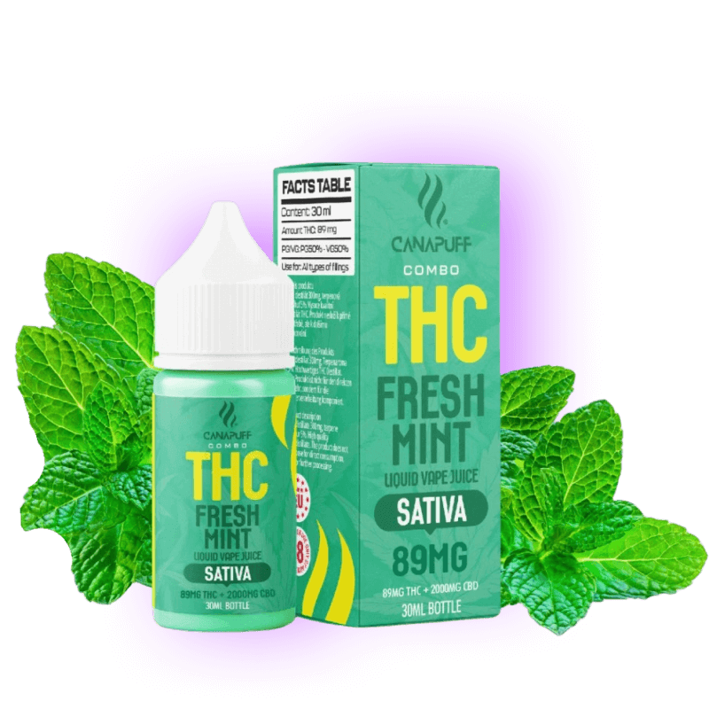 THC Liquid Fresh Mint  89mg THC/1000mg CBC 30ml