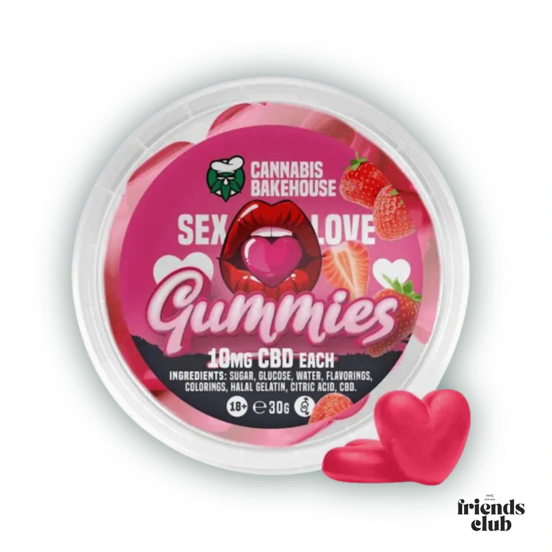 CBD SEX/LOVE GUMMIES - STRAWBERRY (30G) - hhcfriends