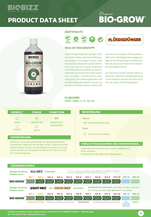 Bio Bizz Bio-Grow Fertilizer